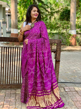 PURE TAFETA SILK HENDI CRAFAEL BANDHEJ SAREE