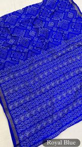 PURE TAFETA SILK HENDI CRAFAEL BANDHEJ SAREE