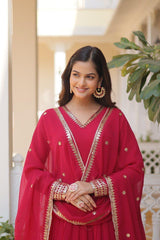 Faux Blooming Gown with Dupatta With Attractive Embroidered Sequins