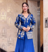 Presenting a New Party Wear Look Jacket And Plazzo