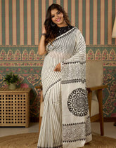 Super Hit SANVI FASHION Design Launch Handloom Linen Cotton Saree