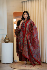 AIPURI KURTI WITH PANT WITH MUL MUL DUPPATA