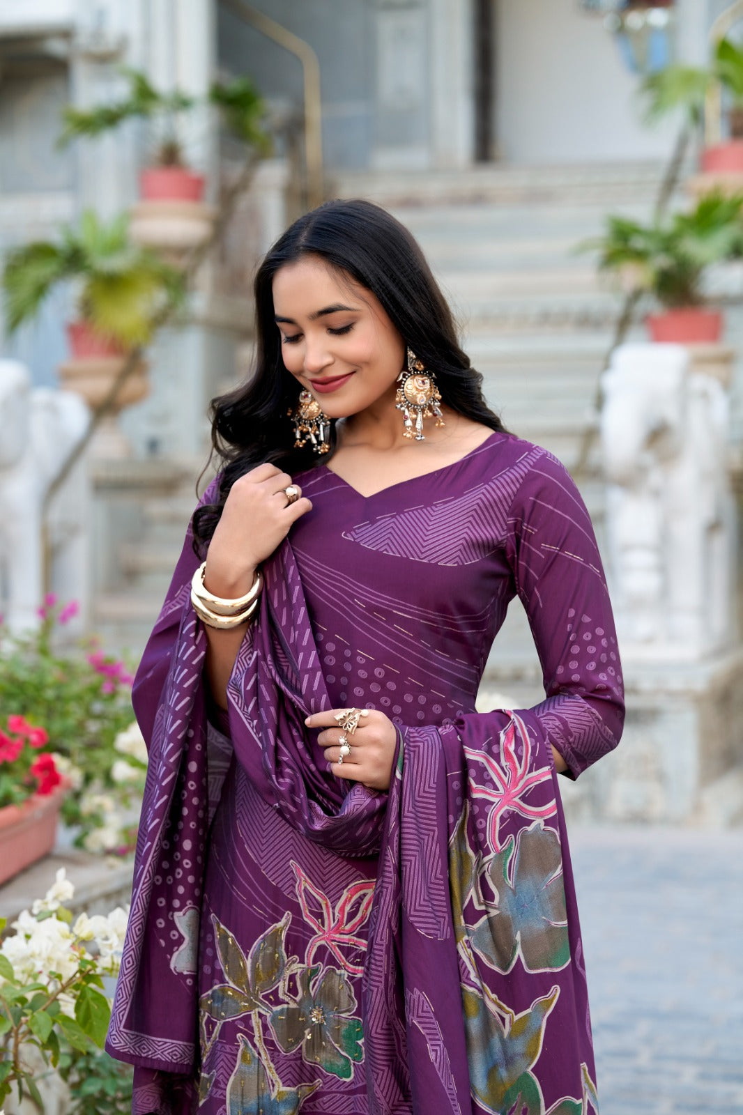 Beads meet blooms in this stunning salwar suit