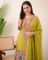 NEW ARRIVALS PISTA SHANTI ANARKALI KODI  ROUND SET
